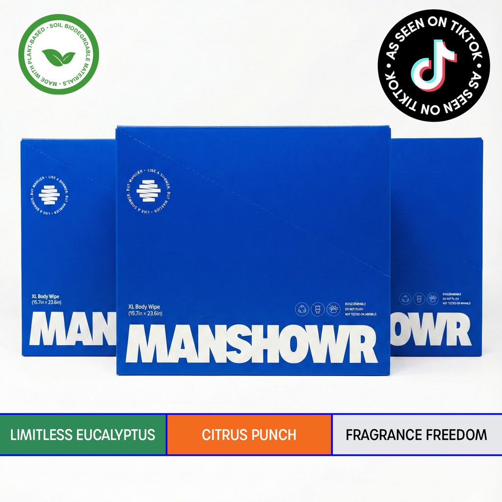 Manshowr XL Cooling Body Wipes - The Field Mix - 3 Box Variety Bundle (36 Wipes)