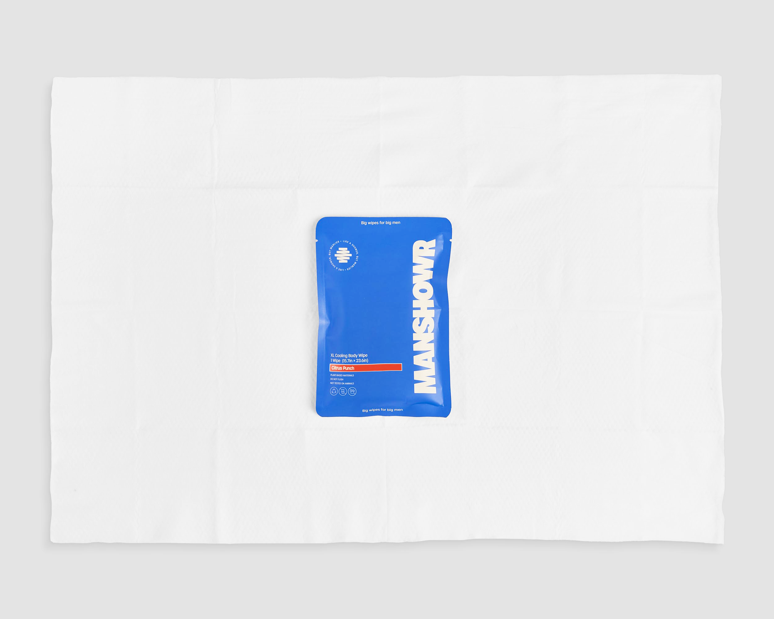 Manshowr XL Cooling Body Wipes - Citrus Punch - 1 Box (12 Wipes)