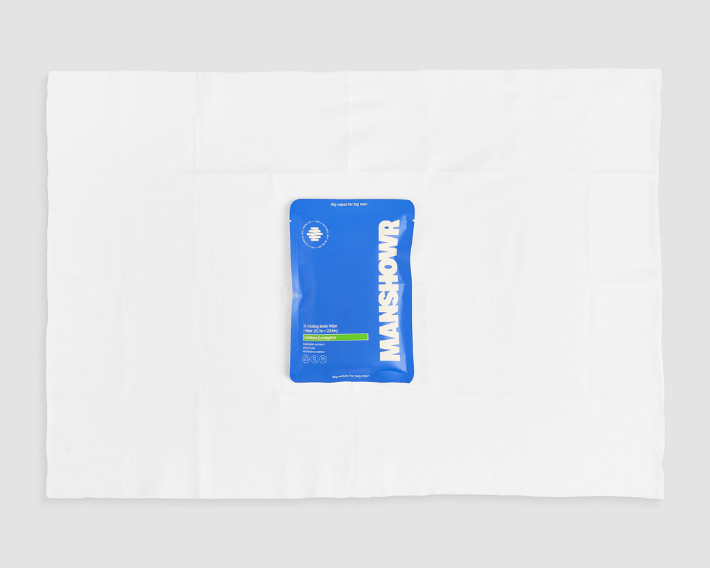 Manshowr XL Cooling Body Wipes -  Limitless Eucalyptus - 1 Box (12 Wipes)