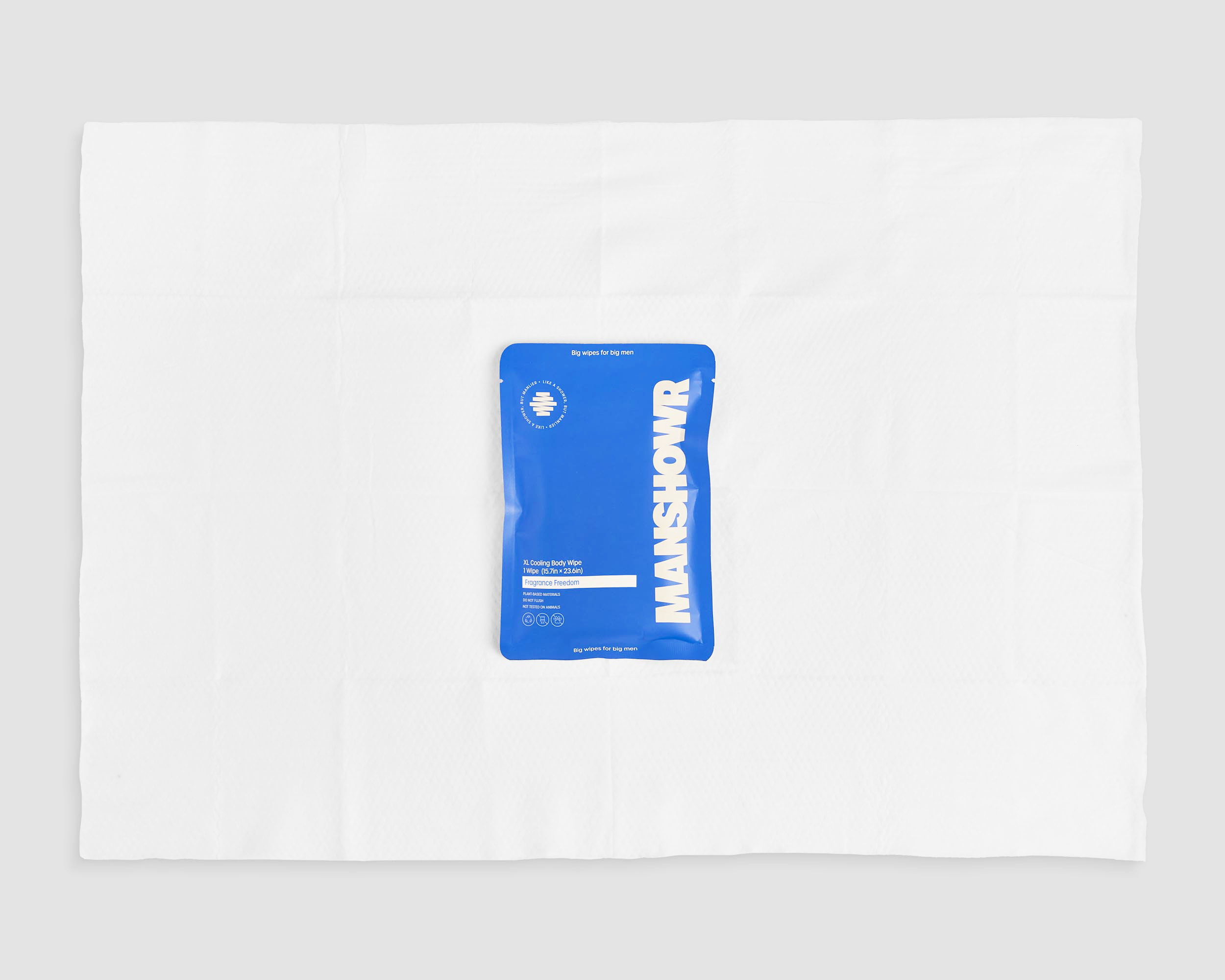 Manshowr XL Cooling Body Wipes -  Fragrance Freedom - 1 Box (12 Wipes)