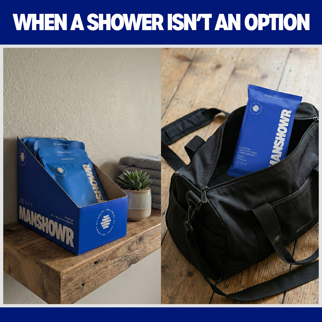 Manshowr XL Cooling Body Wipes -  Limitless Eucalyptus - 3 Box Bundle (36 Wipes)