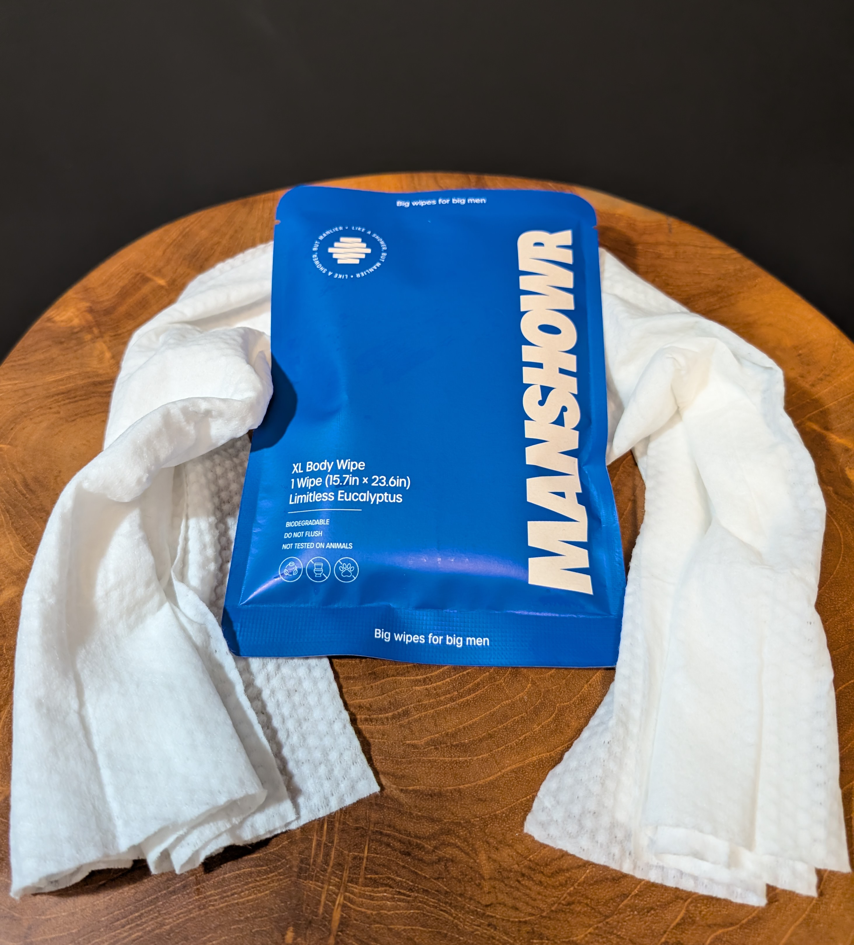 Manshowr Man Sized Body Wipes - 15.75 in x 23.62 in - Limitless Eucalyptus - 1 Box (12 Wipes)