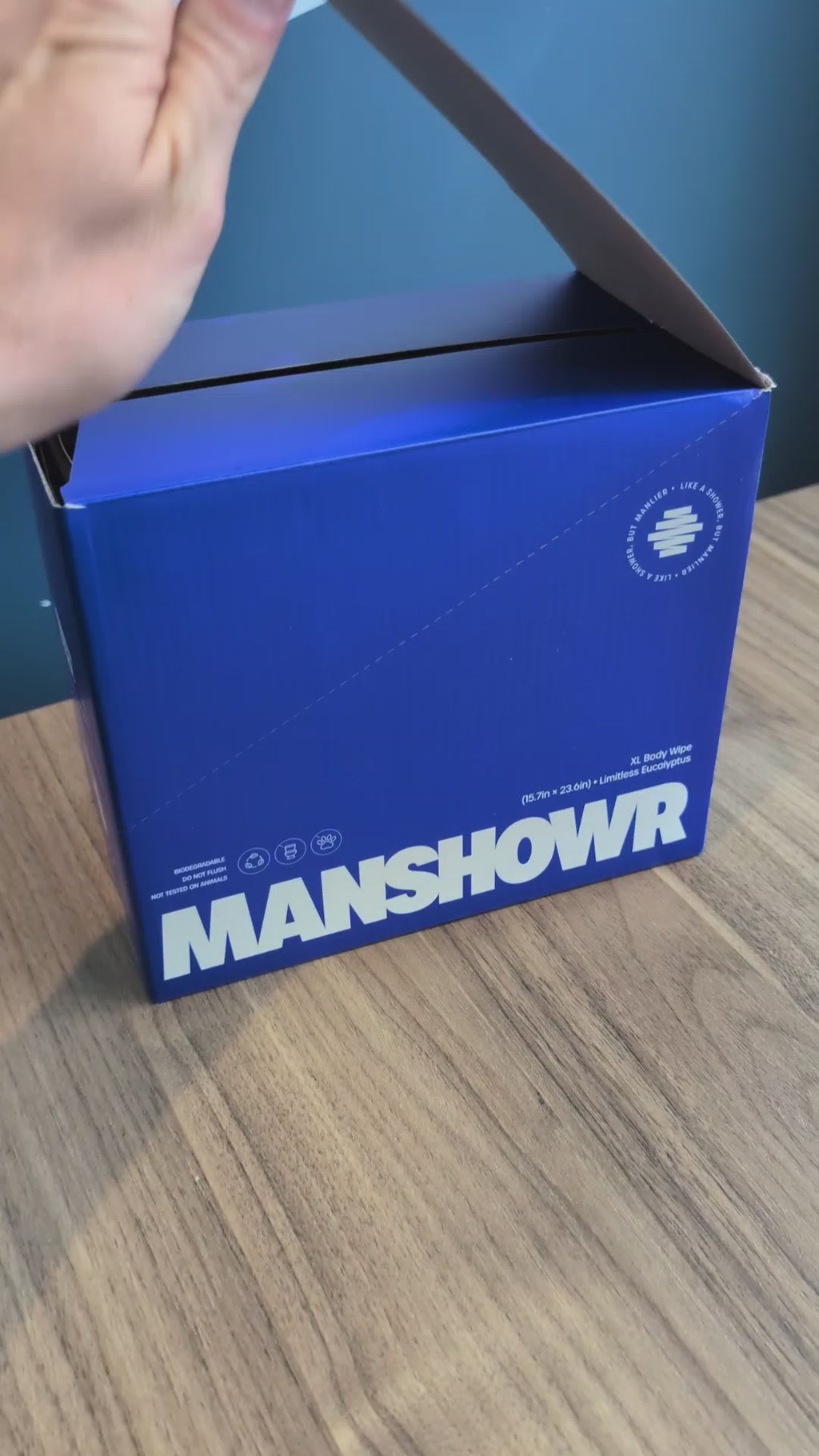Manshowr XL Cooling Body Wipes -  Limitless Eucalyptus - 1 Box (12 Wipes)